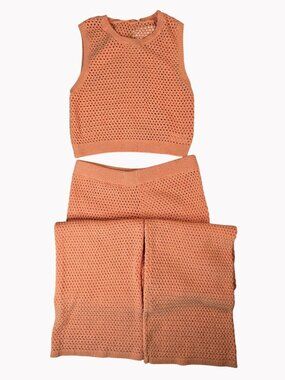 House of Harlow 1960 Size S Peach Knit 2-Piece Tank Top Pants Set NWT
